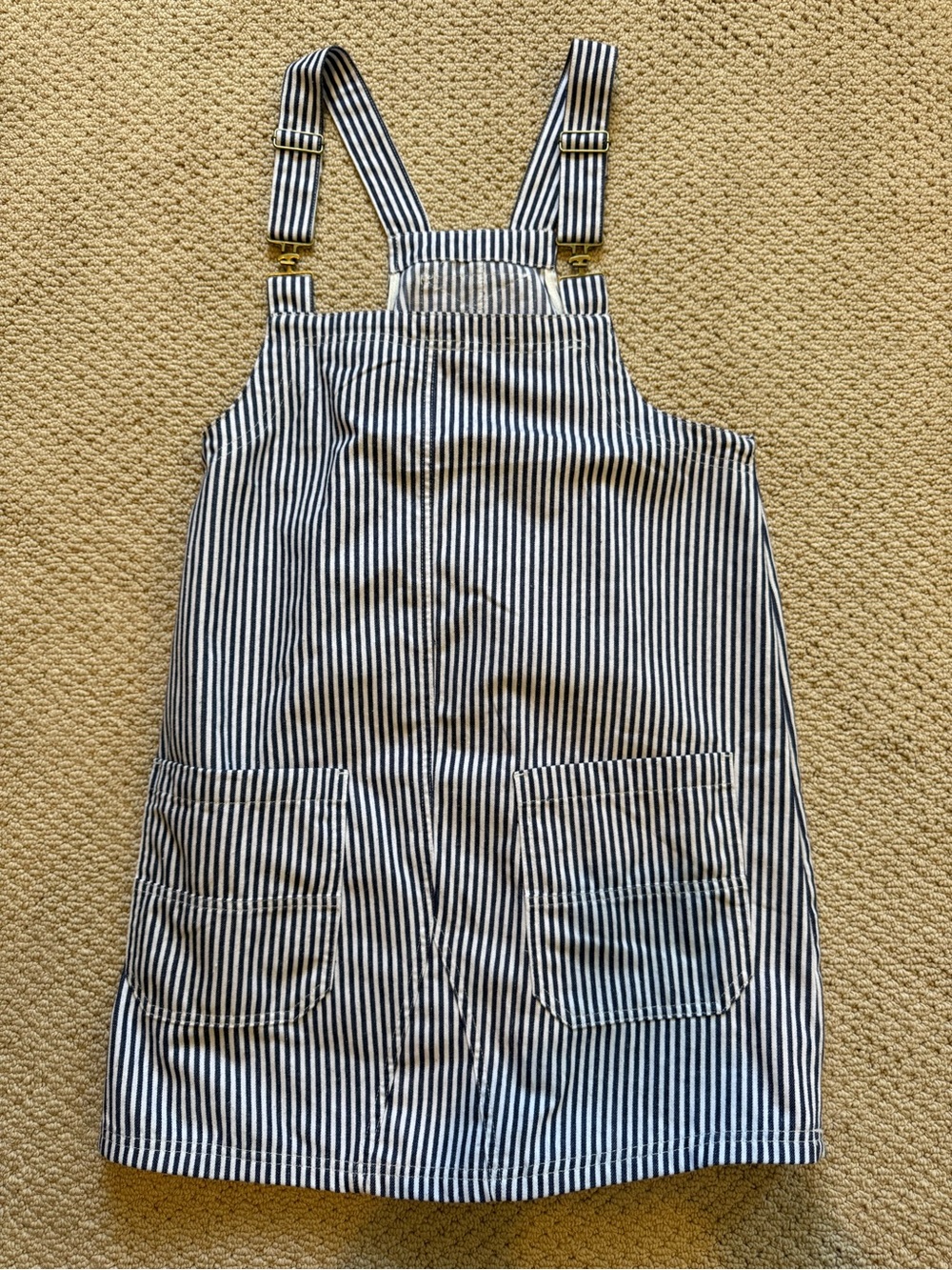 Striped overall  Dress in Blue and White